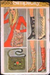 9553 1971 HIPPIE 2 SHLDR BAGS,ZIPPER LEG SPATS,LACED PATTERN